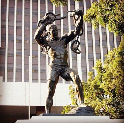 Zambia historical statue